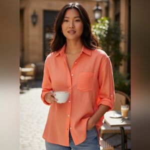 Frank & Eileen Vibrant Orange Button Down Shirt
